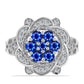 Inel din Argint 925 ( 5.14 grame ) cu Safir Albastru Australian și Topaz Alb 1.49 Carate