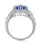 Inel din Argint 925 ( 5.14 grame ) cu Safir Albastru Australian și Topaz Alb 1.49 Carate
