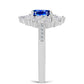 Inel din Argint 925 ( 2.89 grame ) cu Safir Albastru Australian și Zircon Alb 2 Carate
