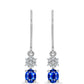 Cercei din Argint 925 ( 1.53 grame ) cu Safir Albastru Australian și Topaz Alb 1.17 Carate