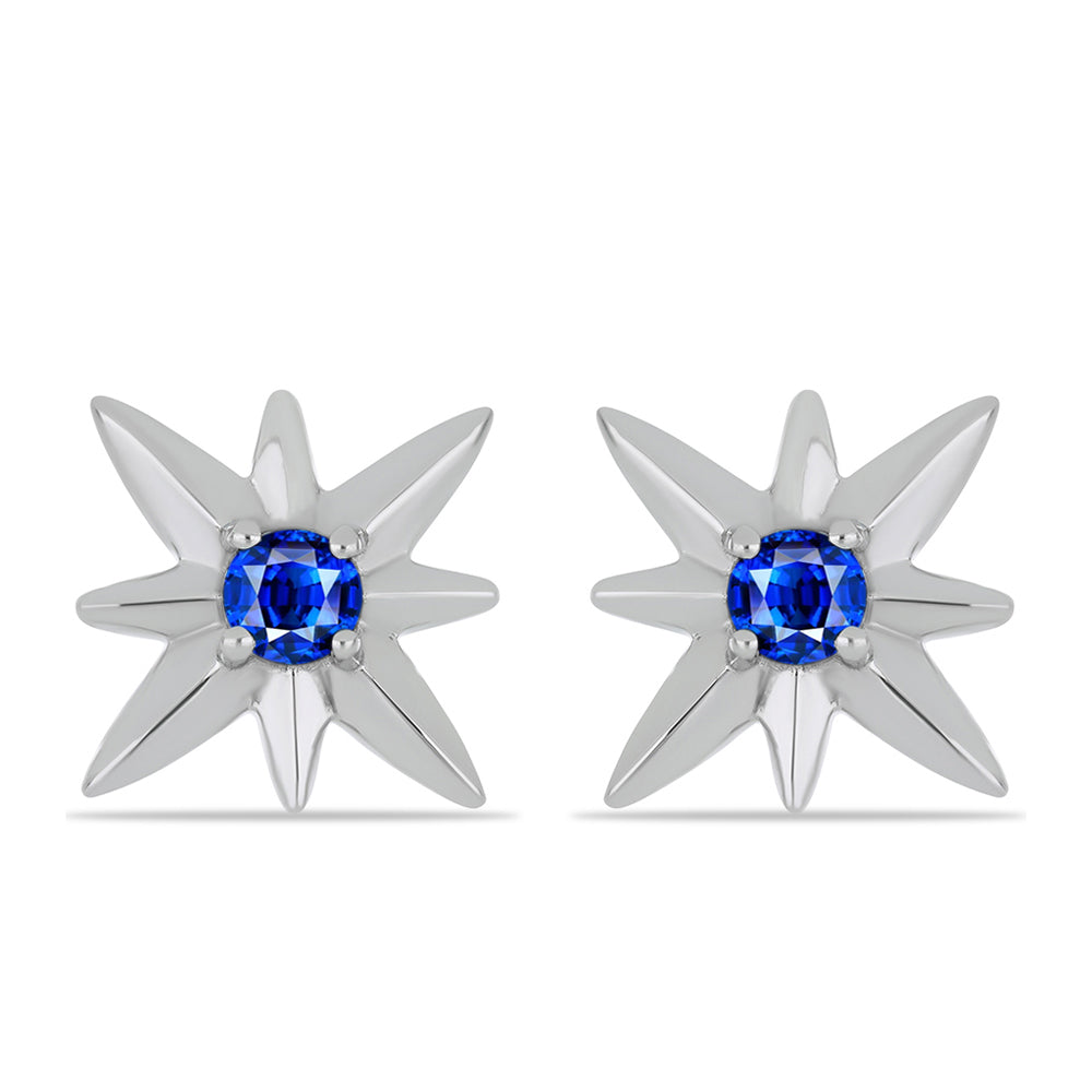 Cercei din Argint 925 ( 3.39 grame ) cu Safir Albastru Australian 0.8 Carate 1 
