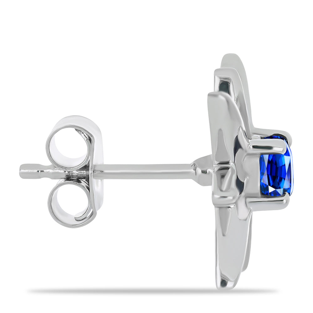 Cercei din Argint 925 ( 3.39 grame ) cu Safir Albastru Australian 0.8 Carate 2 