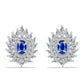 Cercei din Argint 925 ( 5.47 grame ) cu Safir Albastru Australian și Zircon Alb 3.51 Carate