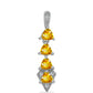 Pandantiv din Argint 925 ( 1.15 grame ) cu Citrin Ural și Topaz Alb 0.89 Carate