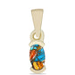 Set din Argint 925 Placat cu Aur ( 2.84 grame ) cu Turcoaz Oyster 1.12 Carate ( Cercei+Inel+Pandantiv )