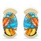 Set din Argint 925 Placat cu Aur ( 2.84 grame ) cu Turcoaz Oyster 1.12 Carate ( Cercei+Inel+Pandantiv )