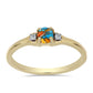 Inel din Argint 925 Placat cu Aur ( 1.73 grame ) cu Turcoaz Oyster și Topaz Alb 0.35 Carate