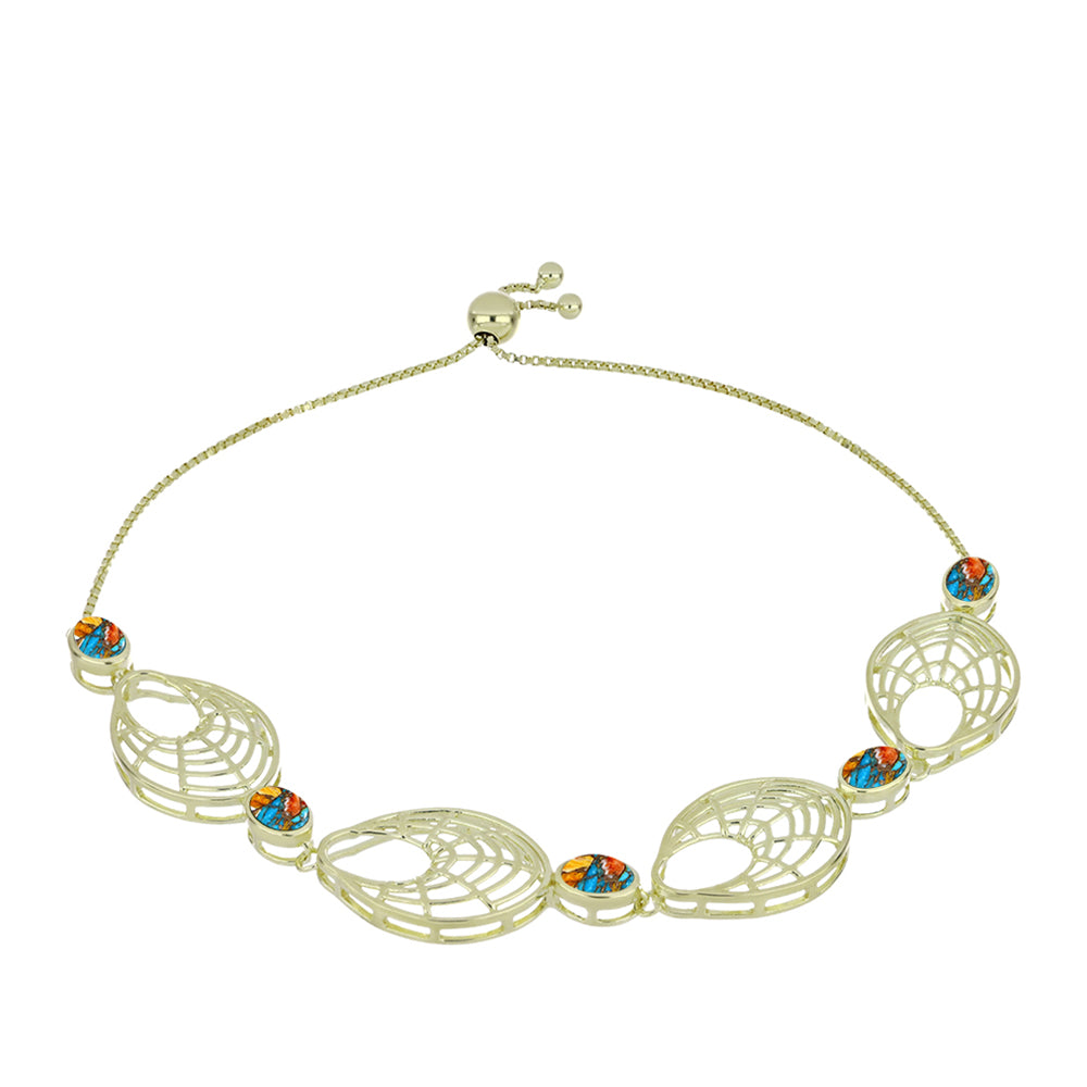 Brățară din Argint 925 Placat cu Aur ( 8.82 grame ) cu Turcoaz Oyster 2.84 Carate 1 