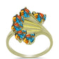 Inel din Argint 925 Placat cu Aur ( 4.11 grame ) cu Turcoaz Oyster 3.04 Carate
