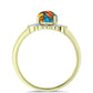 Inel din Argint 925 Placat cu Aur ( 2.18 grame ) cu Turcoaz Oyster și Topaz Alb 1.6 Carate