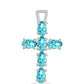 Cruce Pandantiv din Argint 925 ( 1.21 grame ) cu Cuarț Paraiba 1.13 Carate