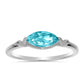 Inel din Argint 925 ( 1.53 grame ) cu Cuarț Paraiba și Topaz Alb 0.93 Carate