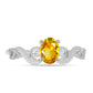 Inel din Argint 925 ( 2.32 grame ) cu Citrin Ural și Topaz Alb 0.81 Carate