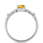 Inel din Argint 925 ( 2.32 grame ) cu Citrin Ural și Topaz Alb 0.81 Carate