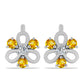 Cercei din Argint 925 ( 3.63 grame ) cu Citrin Ural și Topaz Alb 0.96 Carate