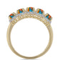 Inel din Argint 925 Placat cu Aur ( 5.28 grame ) cu Turcoaz Oyster și Topaz Alb 3.18 Carate