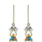 Cercei din Argint 925 Placat cu Aur ( 2.45 grame ) cu Turcoaz Oyster și Topaz Alb 1.45 Carate