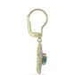 Cercei din Argint 925 Placat cu Aur ( 3.65 grame ) cu Turcoaz Oyster și Topaz Alb 1.6 Carate