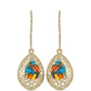 Cercei din Argint 925 Placat cu Aur ( 3.13 grame ) cu Turcoaz Oyster 2.73 Carate