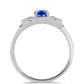 Inel din Argint 925 ( 2.13 grame ) cu Safir Albastru Australian și Topaz Alb 1.18 Carate