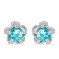 Set din Argint 925 ( 3.26 grame ) cu Cuarț Paraiba 1.82 Carate ( Cercei+Inel+Pandantiv )