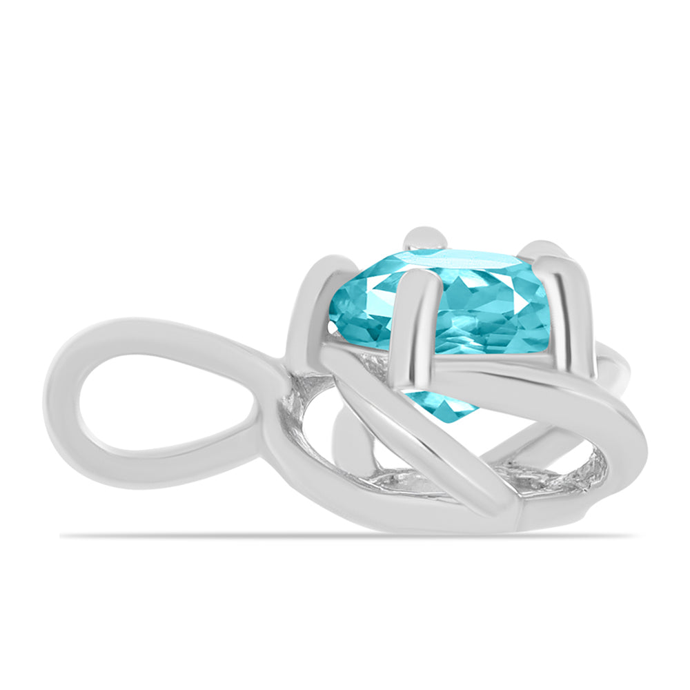 Set din Argint 925 ( 3.26 grame ) cu Cuarț Paraiba 1.82 Carate ( Cercei+Inel+Pandantiv ) 6 