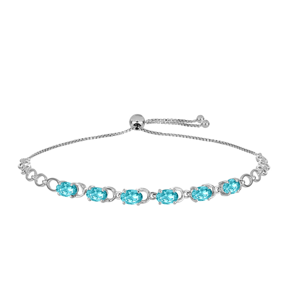 Brățară din Argint 925 ( 4.97 grame ) cu Cuarț Paraiba 2.34 Carate