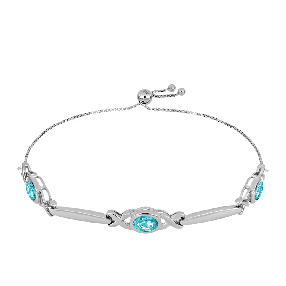 Brățară din Argint 925 ( 7.95 grame ) cu Cuarț Paraiba 2.05 Carate 1 