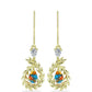Cercei din Argint 925 Placat cu Aur ( 3.49 grame ) cu Turcoaz Oyster și Topaz Alb 1.33 Carate