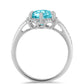 Inel din Argint 925 ( 2.82 grame ) cu Cuarț Paraiba și Topaz Alb 2.62 Carate