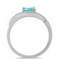 Inel din Argint 925 ( 2.49 grame ) cu Cuarț Paraiba și Topaz Alb 0.44 Carate