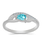 Inel din Argint 925 ( 2.49 grame ) cu Cuarț Paraiba și Topaz Alb 0.44 Carate