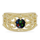 Inel din Argint 925 Placat cu Aur ( 5.1 grame ) cu Opal Etiopian Negru Lega Dembi 0.56 Carate