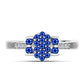 Inel din Argint 925 ( 2.77 grame ) cu Safir Albastru Australian și Topaz Alb 0.47 Carate