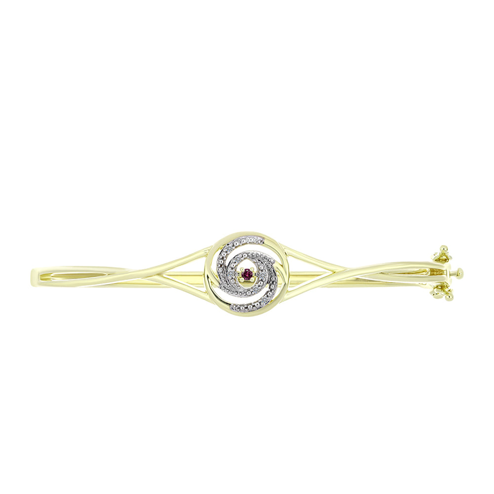 Brățară din Argint 925 Placat cu Aur ( 14.79 grame ) cu Diamant Violet și Diamant Alb 0.06 Carate 2 