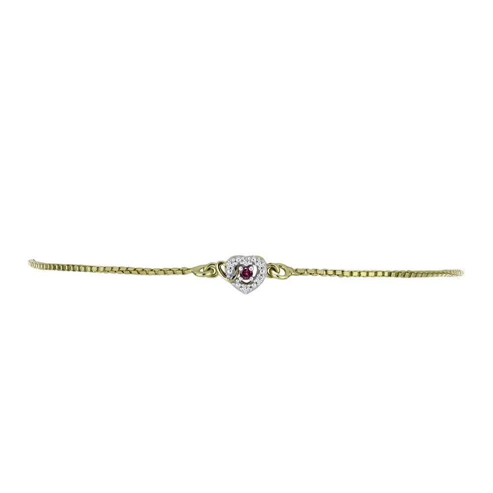 Brățară din Argint 925 Placat cu Aur ( 2.31 grame ) cu Diamant Violet și Diamant Alb 0.06 Carate 2 