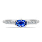 Inel din Argint 925 ( 1.67 grame ) cu Safir Albastru Australian și Topaz Alb 1.06 Carate