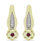 Cercei din Argint 925 Placat cu Aur ( 3.42 grame ) cu Diamant Violet și Diamant Alb 0.13 Carate