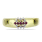 Inel din Argint 925 Placat cu Aur ( 3.44 grame ) cu Diamant Violet și Diamant Alb 0.12 Carate