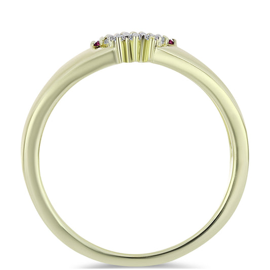 Inel din Argint 925 Placat cu Aur ( 3.44 grame ) cu Diamant Violet și Diamant Alb 0.12 Carate