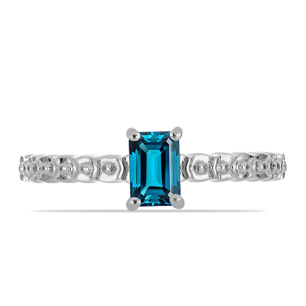 Inel din Argint 925 ( 2.18 grame ) cu Topaz Albastru ”Londra” 0.9 Carate