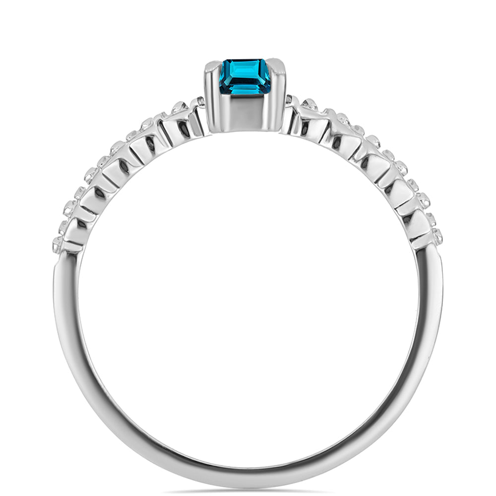 Inel din Argint 925 ( 2.18 grame ) cu Topaz Albastru ”Londra” 0.9 Carate