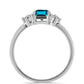 Inel din Argint 925 ( 2.06 grame ) cu Topaz Albastru ”Londra” și Topaz Alb 1.23 Carate