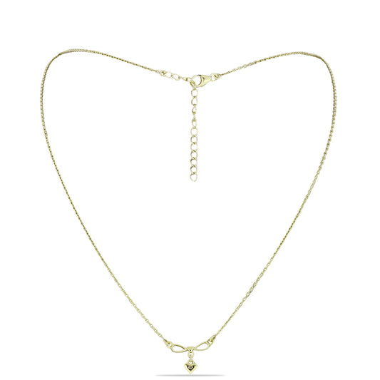 Colier din Argint 925 Placat cu Aur ( 3.02 grame ) cu Diamant de culoarea Șampaniei 0.01 Carate