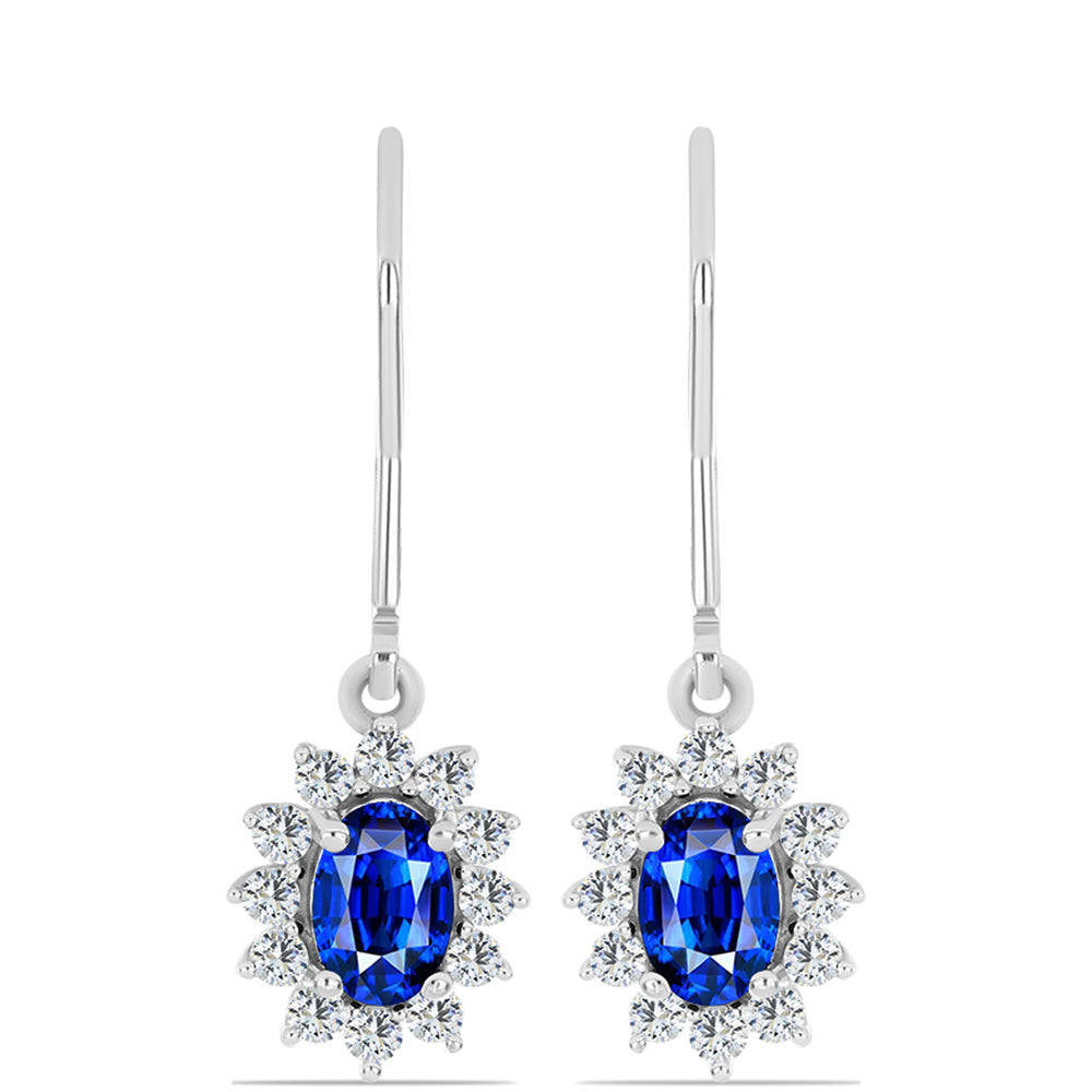 Set din Argint 925 ( 5.05 grame ) cu Safir Albastru Australian și Topaz Alb 4.95 Carate ( Cercei+Inel+Pandantiv ) 2 