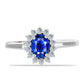 Set din Argint 925 ( 5.05 grame ) cu Safir Albastru Australian și Topaz Alb 4.95 Carate ( Cercei+Inel+Pandantiv )