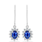 Set din Argint 925 ( 5.05 grame ) cu Safir Albastru Australian și Topaz Alb 4.95 Carate ( Cercei+Inel+Pandantiv )