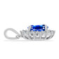 Set din Argint 925 ( 5.05 grame ) cu Safir Albastru Australian și Topaz Alb 4.95 Carate ( Cercei+Inel+Pandantiv )