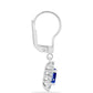 Set din Argint 925 ( 5.05 grame ) cu Safir Albastru Australian și Topaz Alb 4.95 Carate ( Cercei+Inel+Pandantiv )