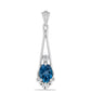 Pandantiv din Argint 925 ( 1.39 grame ) cu Topaz Albastru ”Londra” și Topaz Alb 0.84 Carate